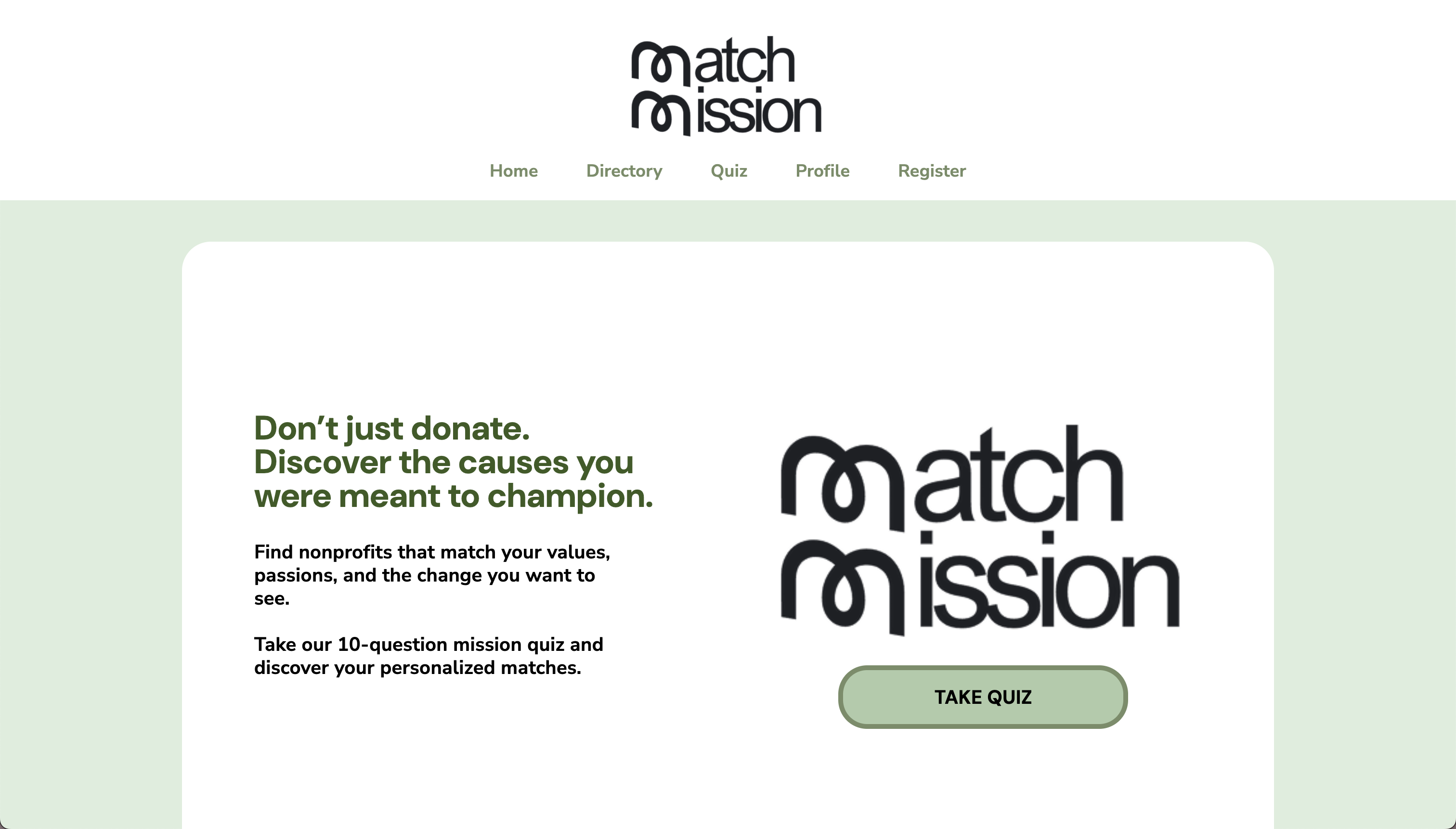 Demo of MatchMission — Nonprofit Matching Platform